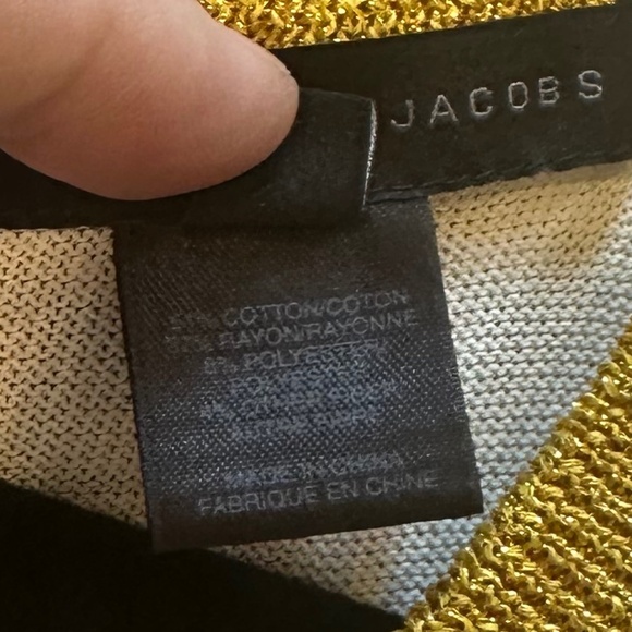 Marc Jacobs Cream and Gold Top with Exposed Zipper - Size L - Picture 11 of 12
